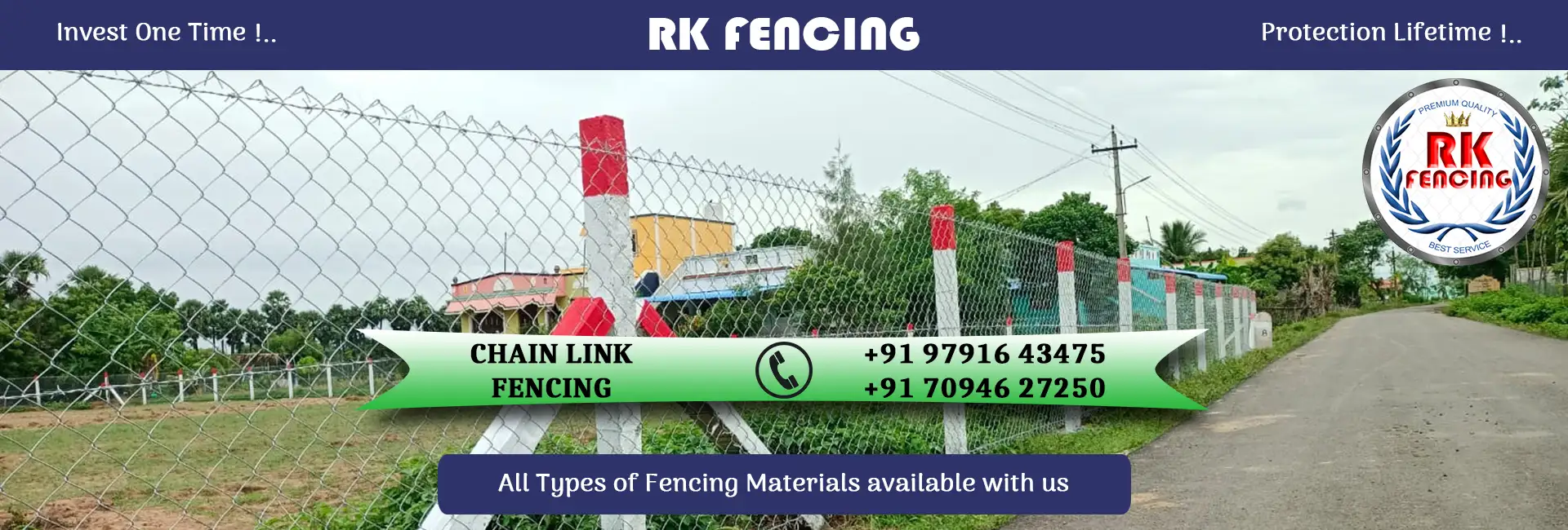 Chain link fencing