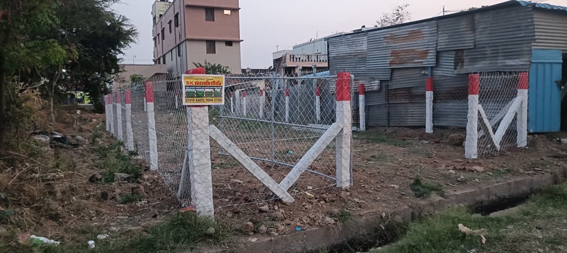 Chain link fence with angled supports, Chennai