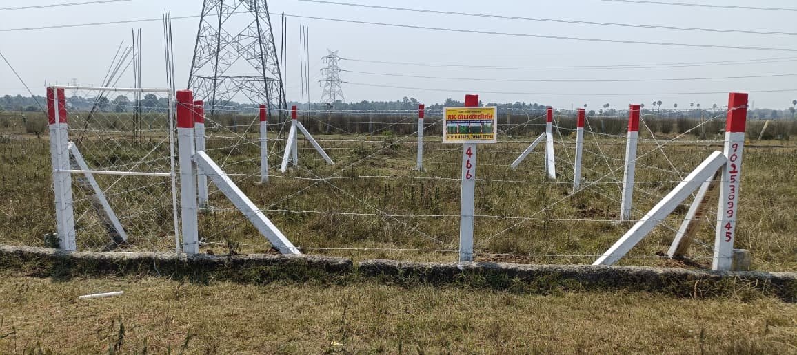Chain link fence with name board, Chennai