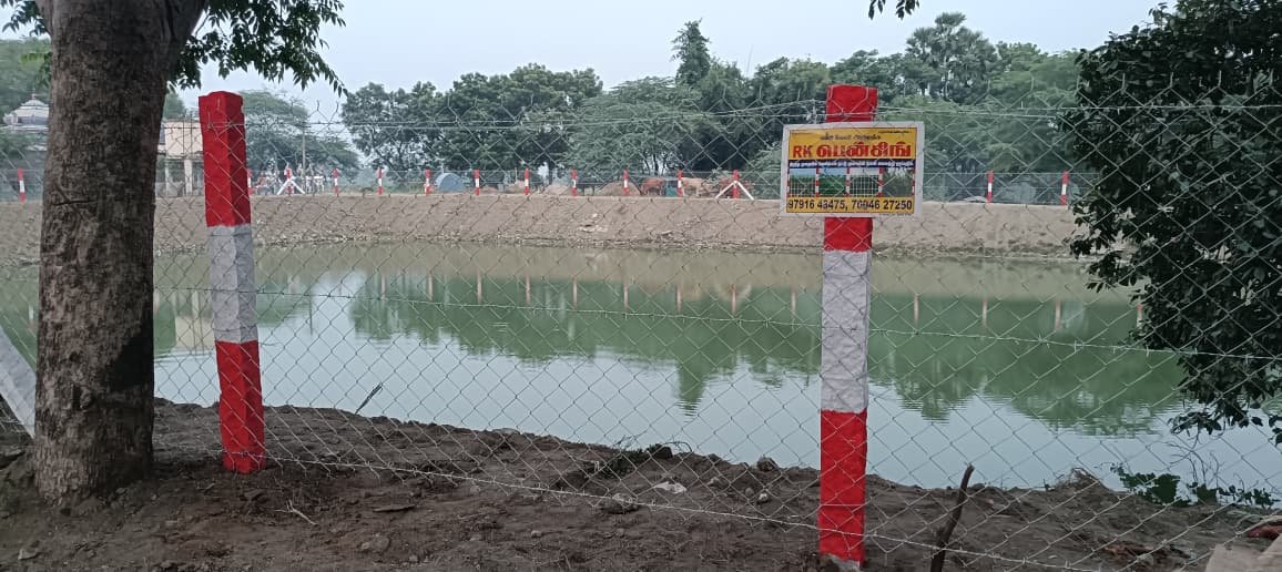 Lake side fencing by fencing contractors in Chennai